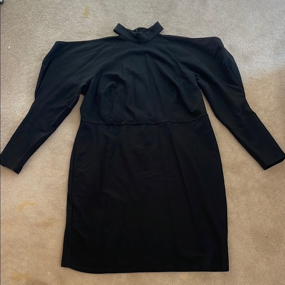 Eloquii Women’s Black Sheath Dress with Dolman Sleeves and Mock Neck